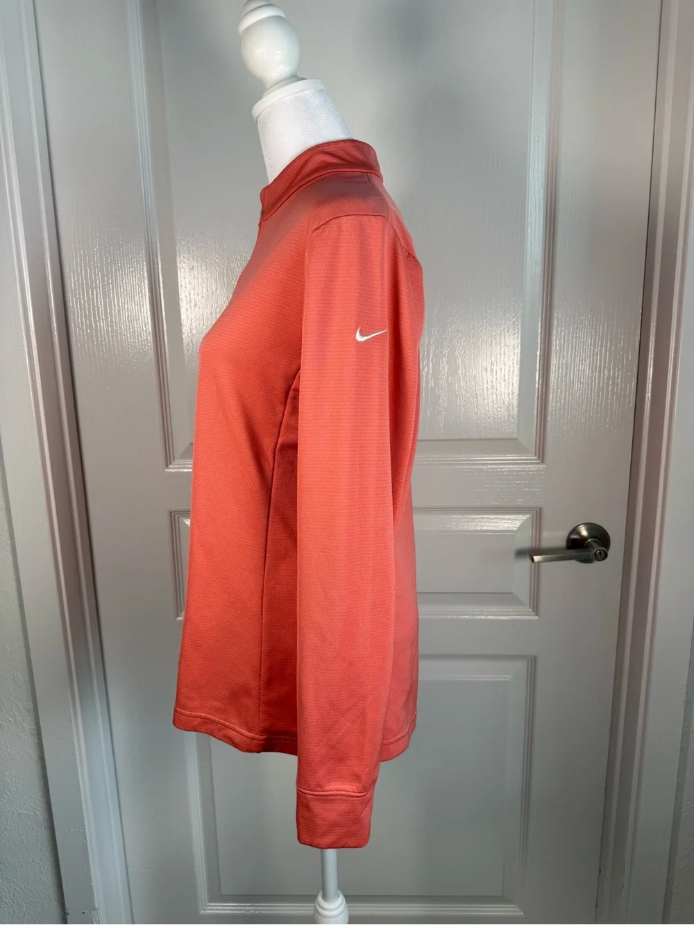 Nike Coral-Orange Half-Zip Performance Pullover size M (065)